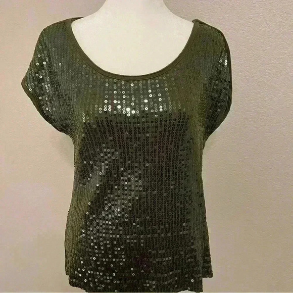 Willi Smith green sequin top size small - Picture 7 of 13